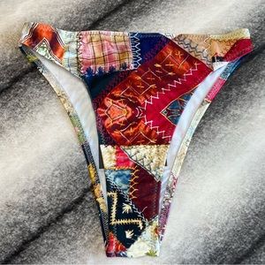Norma Kamali Luca Vintage Quilt Swim Bikini Bottoms